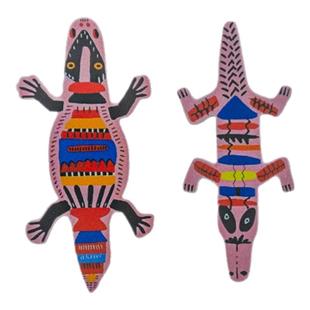 RETLPER反光贴纸 原创 粉色鳄鱼 原住民土著风格 防水汽摩贴纸