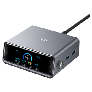 Anker Prime安克250W全协议桌面充电站氮化镓智能屏显适用华为苹果小米iPhone笔记本电脑通用充电器多口快充