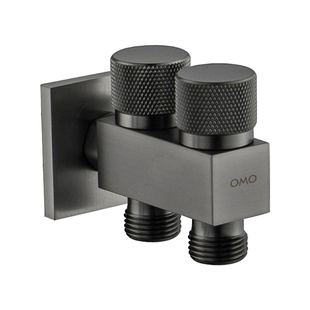 OMO全铜万向三角阀一进二出三通双控一分二分水阀双出洗衣机龙头