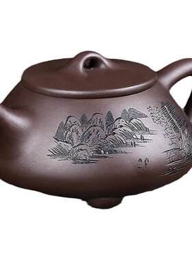宜兴紫砂壶全手工茶壶原矿紫泥泡茶壶景舟石瓢壶功夫茶具套装茶壶