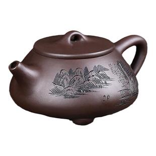 宜兴紫砂壶全手工茶壶原矿紫泥泡茶壶景舟石瓢壶功夫茶具套装茶壶