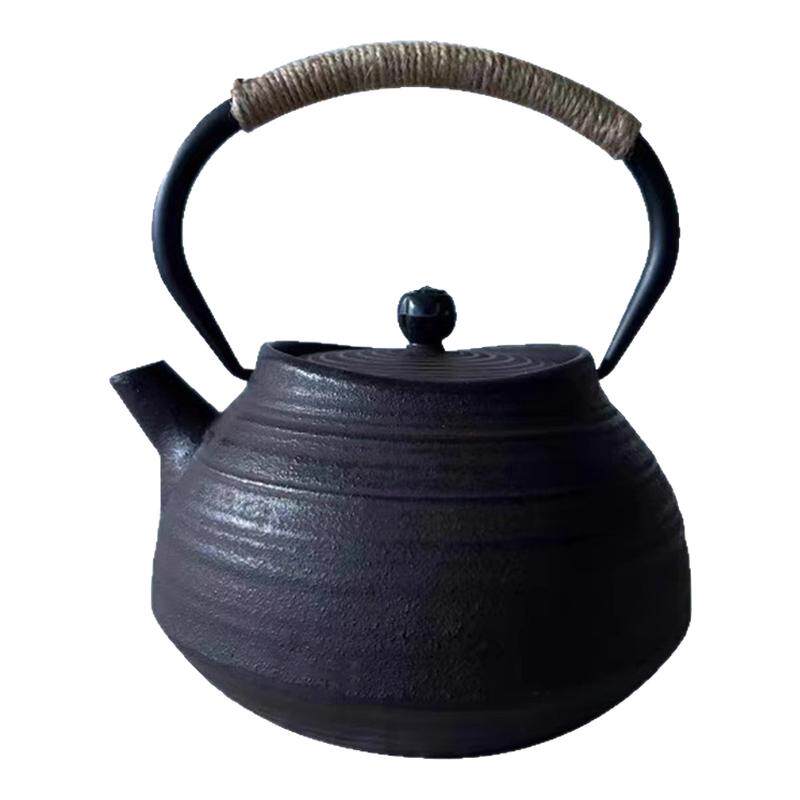 日式复古铸铁壶济公壶围炉煮茶壶电磁炉烧水壶提梁壶家用茶具中式