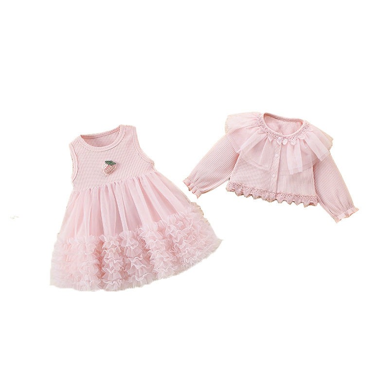 春夏女童公主蓬蓬纱礼服两件套