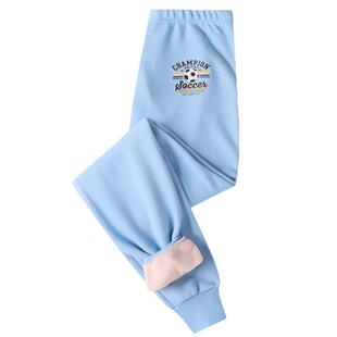 青少年保暖裤男中大童加厚加绒秋裤初中高中学生羊羔绒内穿加绒裤