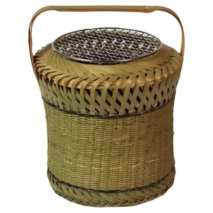 湘西传统中式烘笼竹编手提火笼取暖器暖手宝冬季户外钓鱼移动取暖