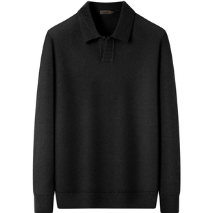 【含羊毛】庄吉男士毛衣2026春新款T恤海鸥领POLO衫通勤男装