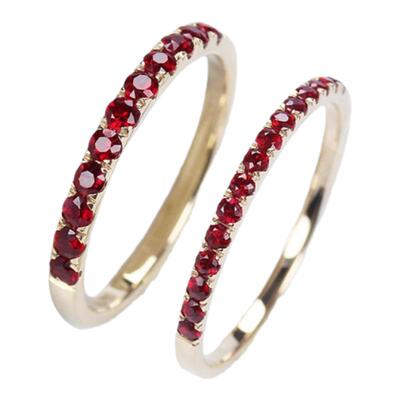 18K玫瑰金鸽血红红宝石尾戒排戒