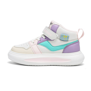 巴布豆女童鞋儿童运动鞋2025秋冬中帮二棉加绒女孩小学生休闲新款