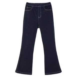 【不易落色喇叭裤】棉叔叔女童秋冬新品薄绒牛仔裤子内里磨毛修身