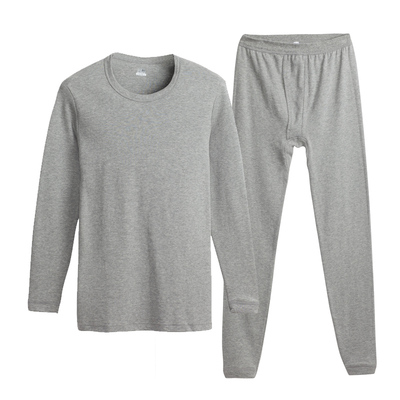 三枪中厚圆领长袖全棉内衣保暖男