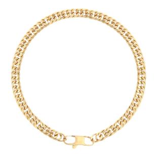 SAZ 日潮复古超细金银色喜平链新款古巴小众闺蜜手链叠戴男女手饰