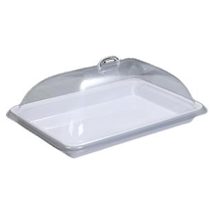 长方形密胺托盘带盖熟食凉菜展示盘带盖摆摊盘超市展示盘保鲜盖罩