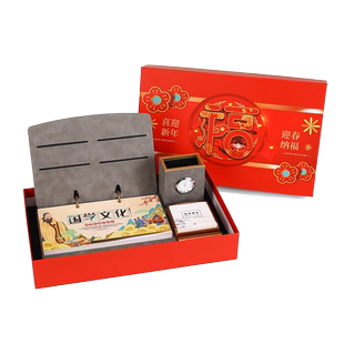 高档皮质台历定制2026年商务办公周历定做功能笔筒烫金台历架定制礼盒装马年新年风记事台座计划本印刷内页