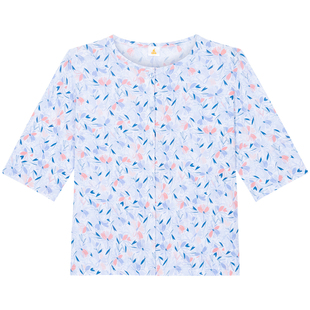 铜牛汗布六分袖开襟女衫2025春夏新款睡衣家居服上衣女VS347