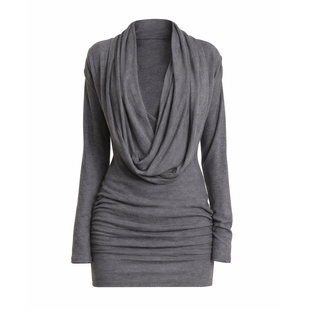 TROPICEYE 原创堆领羊毛多穿法连帽短款连衣裙设计感宽松版包臀裙