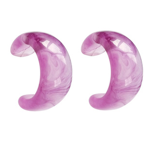 HUALU-姐姐们的复古disco~复古葡萄紫气质港风c型耳圈耳环耳夹