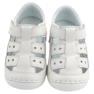 美格新春夏幼童学步鞋男宝防滑软底凉鞋透气女宝稳步羊皮新生真皮