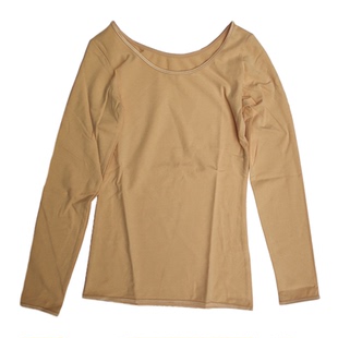 华宝莉女士莫代尔修身前后大U方超低领打底衫3735保暖内衣薄秋衣