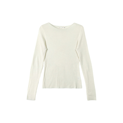 早秋羊毛一字肩长袖打底衫女内搭