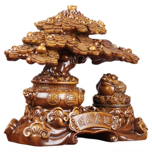 财源广进金蟾发财树摆件新店铺开业礼物收银前台办公室客厅装饰品