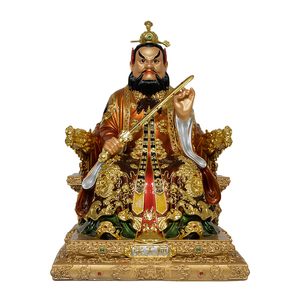 纯铜彩绘龙虎山张天师供奉摆件
