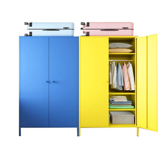 钢制衣柜儿童无甲醛衣物收纳柜家用卧室铁皮柜经济简易阳台储物柜