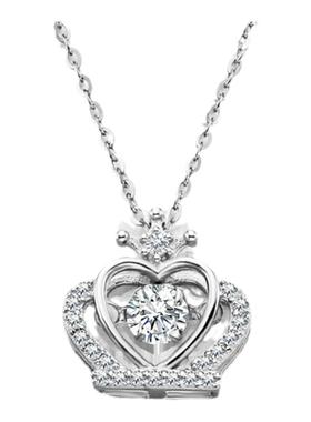 迪士尼公主皇冠项链女款锁骨链小众S925不易褪色不易过敏送女友