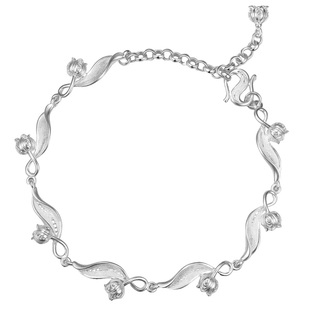 吴越老银铺足银馥铃手链花丝纯银铃兰花银手链精致百搭送女朋友