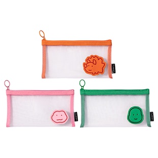 Nusign纽赛乔古漫联名透明网纱拉链袋铅笔袋小恐龙可爱高颜值卡通学生女孩 joguman收纳袋文具袋化妆包旅行袋