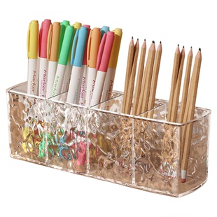 亚克力笔筒儿童男女孩马克水彩铅办公室学生习桌面文具画笔收纳盒