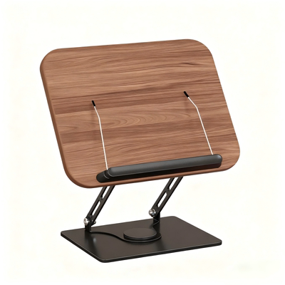 【高品质胡桃木书架】可旋转升降