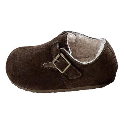 正品真皮儿童博肯鞋女童加绒皮鞋