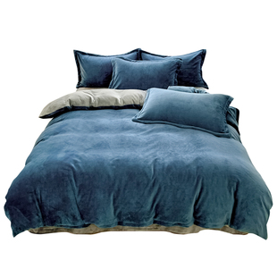 1米5x2米的被套单件2025新款牛奶绒毛绒冬天豪华床单四件套珊瑚绒