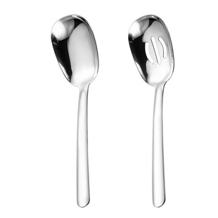 316不锈钢勺子商用分餐勺酒店餐厅公用勺食堂汤勺漏勺分菜勺铲子