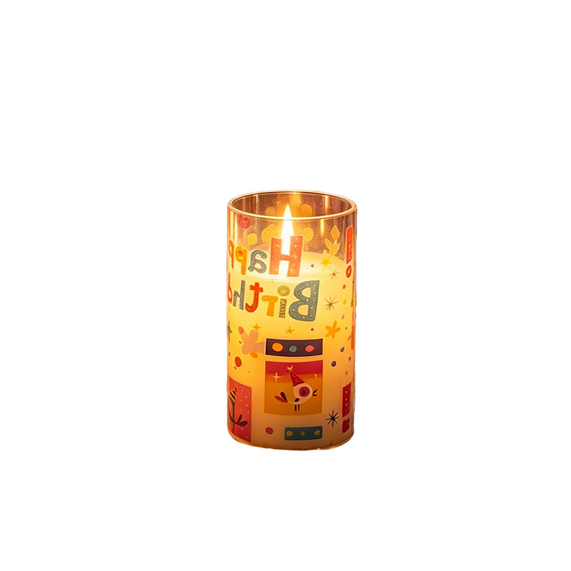 可爱卡通派对图案LED仿真电子蜡烛灯儿童生日氛围装饰灯创意布置