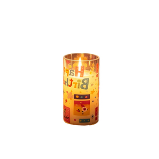 可爱卡通派对图案LED仿真电子蜡烛灯儿童生日氛围装饰灯创意布置