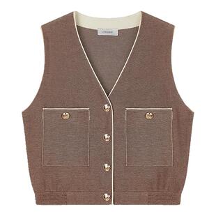 莫文蔚同款CRUSH Collection春夏新款休闲牛仔V领马甲背心女款