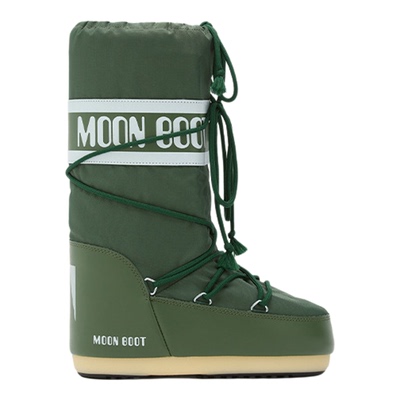Moon Boot2025秋冬新款男女同款不分左右绿色ICON尼龙高筒雪地靴