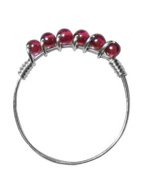 超细999银戒指女石榴石守护爱情