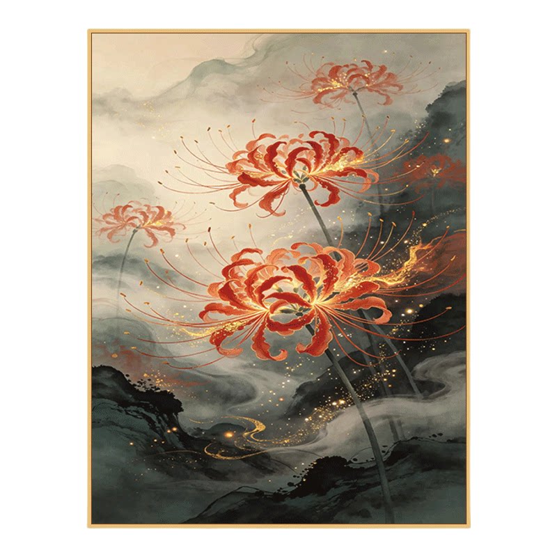 禅意彼岸花DIY数字油画轻奢