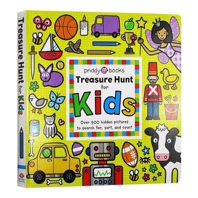 儿童寻宝图 Treasure Hunt for Kids 英文原版 儿童绘本 寻宝记 边看边玩边学 大开本纸板书 儿童英语启蒙书籍