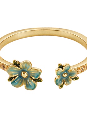 烂漫勿忘我珐琅彩戒指