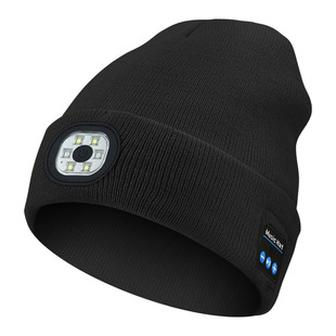 Bluetooth Beanie with a Light, USB Rechargeable 6 LED Hat