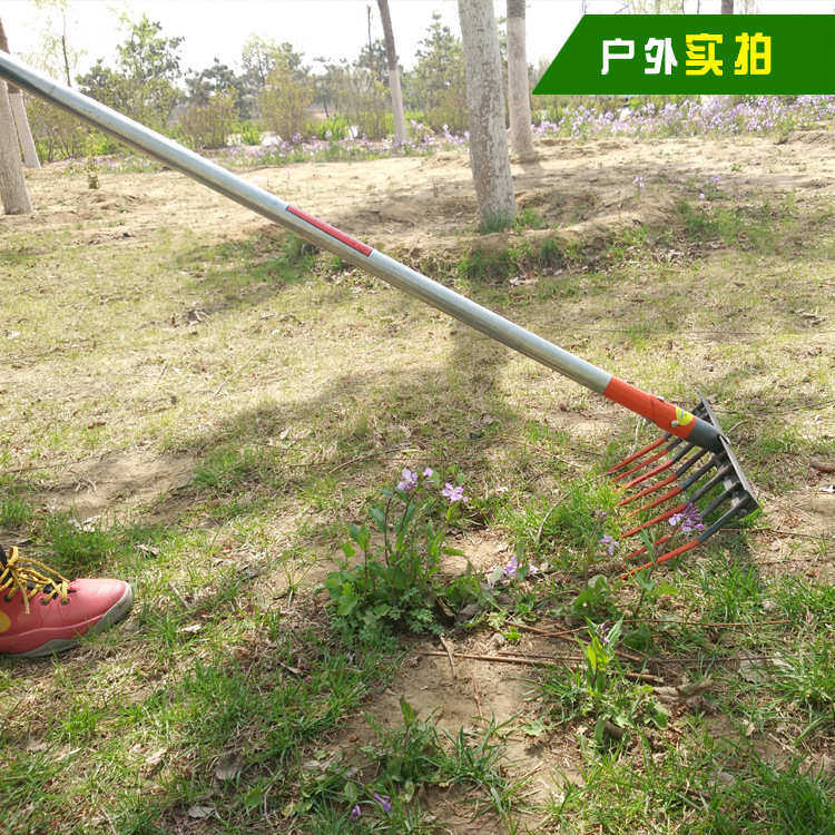 带柄钉耙 铁耙子农具八齿钉耙耙子圆管耙搂土碎土搂草全钢松土耙