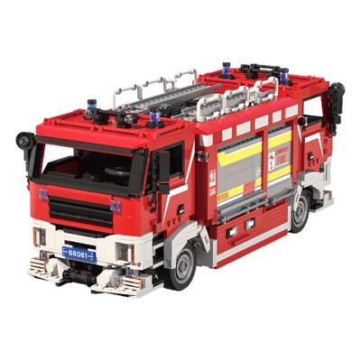 国产积木MOC欧式室隧道消防车