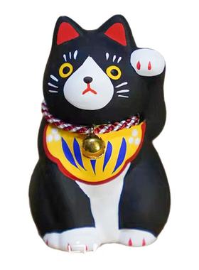 日本手工制招财猫陶瓷摆件