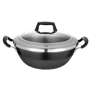 康巴赫官方无涂层铁锅炒锅家用不粘锅铸铁双耳炖锅加深燃气电磁炉