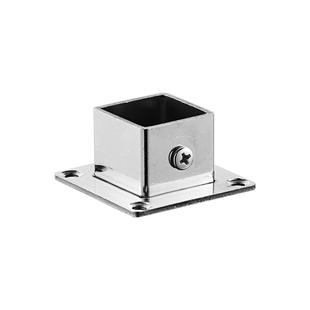 方管法兰座20/25/30mm不锈钢方形底座货架固定脚方管外连接件对接