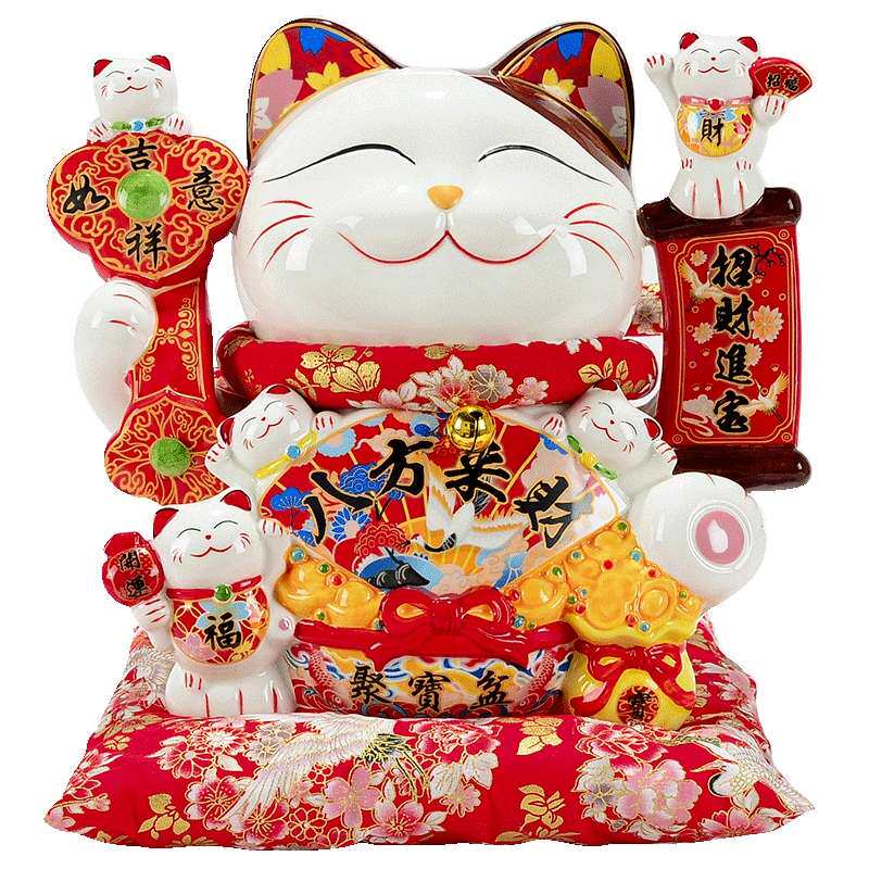 家用礼品创意客厅陶瓷前台招财猫
