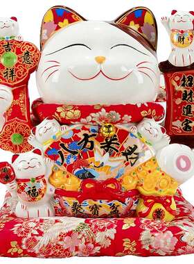 家用礼品创意客厅陶瓷前台招财猫